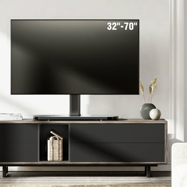 FITUEYES Universal Swivel Tabletop TV Stand  Base for 32 to 70 inch Flat Panel/ Curved Screen, Holds up to110 lbs, Height Adjustable