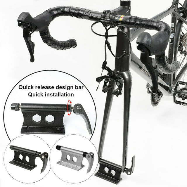 Mountain Bicycle Front Fork Rack Aluminum Alloy Installation Clip Support Mount Holder Cycle Modified Lock Bracket Accessory Truck Silver