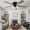 thumbnail image 3 of Bella Depot 52" Rustic Flush Mount Ceiling Fan with Light and Remote 6-Speed Reversible DC Motor, 3 of 16