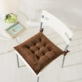 thumbnail image 3 of 6 Pack Square Seat Cushion Chair Pads for Kitchen Dining Chairs, Soft Comfort Velvet Chair Mat Pillow Cushions with Ties for Office Desk Living Room Tatami 15.5", Coffee, 3 of 12