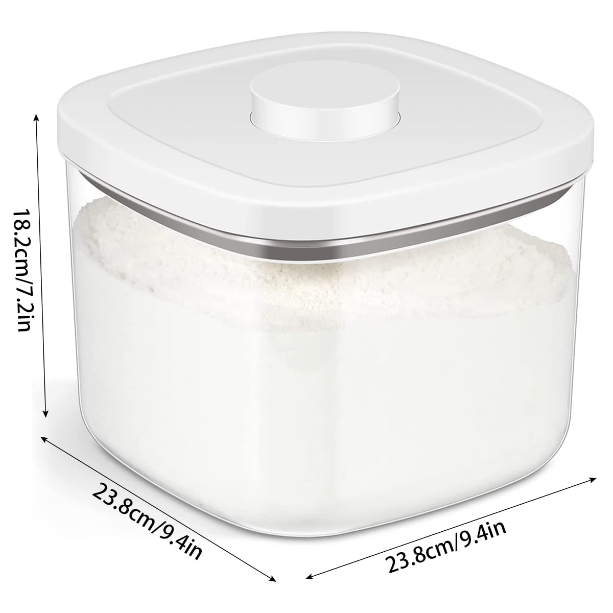 1pc Transparent Sealed Food Storage Container With Lid And Measuring Cup  For Flour, Sugar, Grains, Rice And Baking Supplies. Organizes Kitchen And  Pantry, Stores Bulk Food.