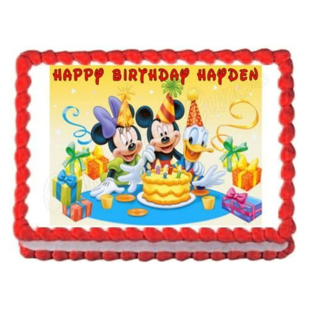 Ongekend 1/4 Sheet Mickey Mouse Party Edible Frosting Cake Topper SL-88