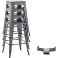 thumbnail image 5 of 26 Inch Bar Stools Set of 4 Industrial Metal Barstools Counter Height Bar Stool with Backs for Home Kitchen (26 inch, Gunmetal), 5 of 15