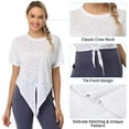 thumbnail image 5 of Women's Short Sleeve Shirt Tie Front Top Crew Neck Sports Shirt Loose Fit, 5 of 6