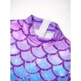 thumbnail image 5 of iiniim Kids Girls Stretchy Full Length Long Sleeve Unitard Bodysuit Leotard Fish Scale Mermaid Jumpsuit 5-12 Type H 5-6, 5 of 7