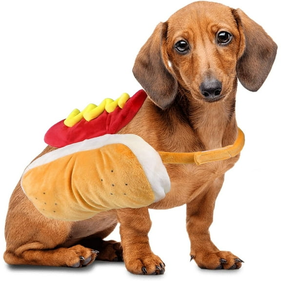 UOSIA Dog Hot Dog Costume, Dog Halloween Costumes Funny Pet Hot Dog Costume