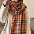 thumbnail image 4 of Bufanda de invierno para mujer, bufanda a cuadros de otoño, sensación de cachemira, bufanda de invierno, bufanda grande de punto para mujer, chal cálido, 4 of 6
