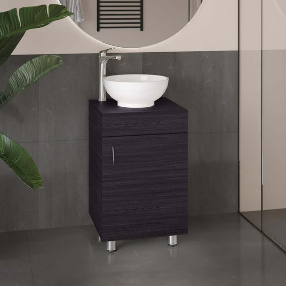 DEPOT E-SHOP DE-MLW11740 Vicksburg Bathroom Vanity, 1 Door, 4 Legs, Black Wengue