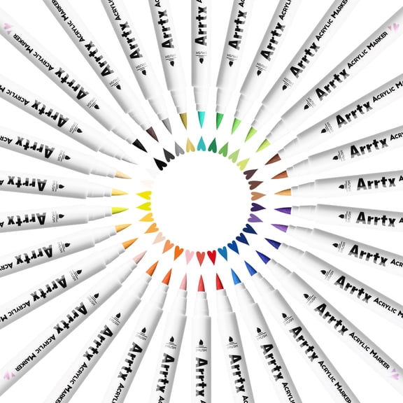 Arrtx Paint Pens 30B Colors Brush Tip Pens for DIY Project, Christmas Gift