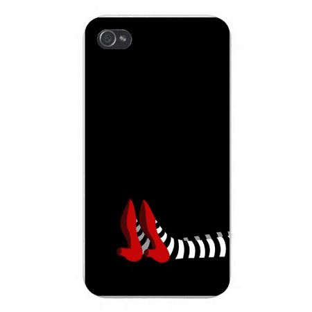Apple Iphone Custom Case 4 4s Snap on - Wicked Witch Feet w/ Red Shoes on