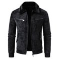 thumbnail image 5 of Men's Heavyweight Winter Multi-Pocket Casual Jacket with Faux Fur Collar Zipper Coat, Stylish Outerwear for Cold Weather, 5 of 17