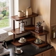 thumbnail image 5 of Tepsmf L Shaped Wooden Multi Tier Corner Shelf Desktop Organizer for Cosmetics Kitchenware and Tea Cups Display, 5 of 6