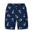 thumbnail image 4 of Lsque Mens Swim Trunks Nautical Themed Simple Anchors Pattern - Bathing Suit Compression Liner - Beach Swim Shorts Swimwear - (S-3XL) - Stretch Quick Dry -Large, 4 of 9