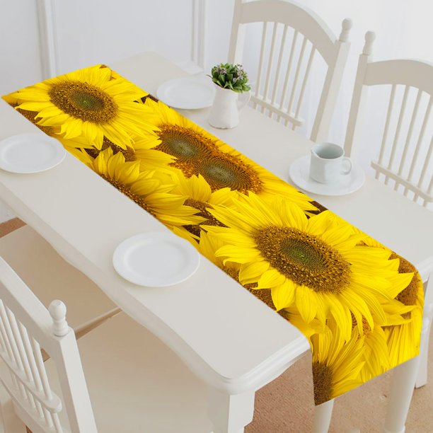 ABPHQTO Sunflowers Table Runner Placemat Tablecloth For Home Decor 14x72 Inch