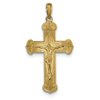 14k Yellow Gold Polished 2 d Crucifix With Jesus Engraved Religious Faith Cross Pendant Necklace Jewelry Gifts for Women