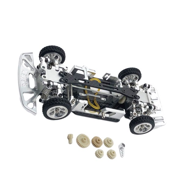 Conjunto de marco de chasis Tholdsy aleación de aluminio Para 1/28 Wltoys K969 modelo plata