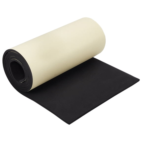 70x11.8 inch Black Self Adhesive Foam Roll 6mm Thick Waterproof Foam Rubber Sheet Furniture Protecting Gap Filling Costumes and Other