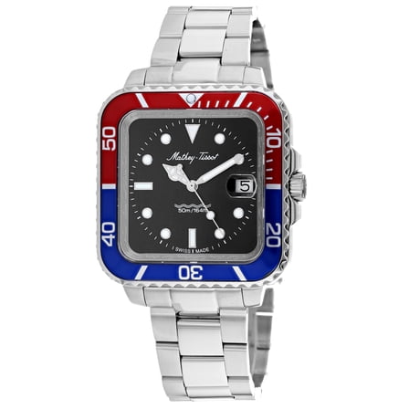 Mathey Tissot Men's Vintage Square Black Dial Watch - H902QAR