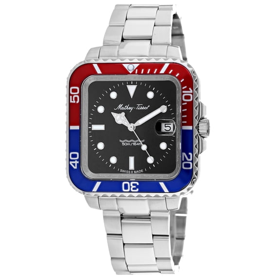 Mathey Tissot Men's Vintage Square Black Dial Watch - H902QAR