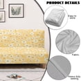 thumbnail image 6 of SCRAWLGOD Daisy Print Sofa Cover Armless Sofa Slipcover for Living Room Stretch Dustproof Futon Slipcover Washable 1 Piece Couch Cover, 6 of 9