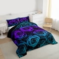 thumbnail image 3 of Castle Fairy Teens Floral Rose Twin Comforter Sets,Romantic Gradient Flower Bedding Set, 3 of 8