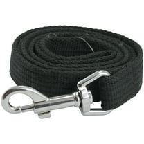 Dog Leash 4.5ft Long Organic Cotton Web for Training, Black 4 Sizes (Medium: 3/4" Wide)