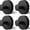Black, variant on Silver Stainless Steel Shower Hooks - 4 Pack, Suction Cup for Glass Windows