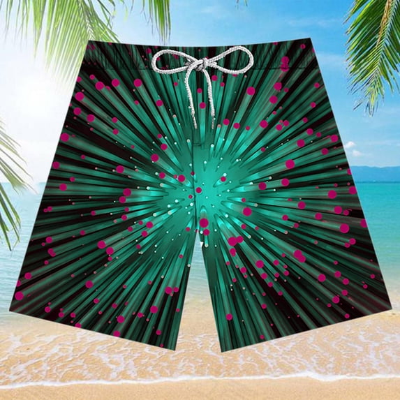 Danhjin Mens Swimming Trunks Quick Dry Beach Shorts with Pockets Printed Swim Shorts Beach Hawaiian Funny Swimwear Surf Beach Mens Bathing Suit - Summer Savings Clearance