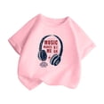thumbnail image 3 of Chemises Filles Mignonnes Mode Imprimé Col Rond Manches Courtes Tee Été Décontracté Ample Hauts Filles, Tees Rose 12 Ans-14 Ans, 3 of 4