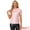Pink, variant on DARING DIVA Women's Twist Round Neck Puff Sleeve Stretch T-Shirt S Pink
