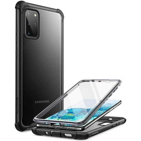 Clayco Forza Series Case for Samsung Galaxy S20 Plus, Built-in Screen Protector Compatible with Fingerprint ID, Full-Body Rugged Cover, 6.7 inch, 2020 Release (Black)