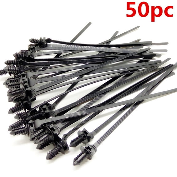 7" Releasable Nylon Bundled Car Wire Cable Zip Tie Wrap Strap Fixing Clip 50Pcs