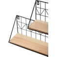 thumbnail image 4 of Estante flotante moderno, estante de pared decorativo bohemio, estantes de almacenamiento de madera con marcos de alambre de metal, estante de exhibición para baño, dormitorio, sala de estar, cocina,, 4 of 7