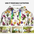 thumbnail image 4 of Wukai Tulips Flowers Print Womens Hoodies Fleece Sweatshirts Long Sleeve Sweaters Pullover Fall Outfits Winter Clothes-X-Large, 4 of 7