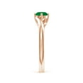 thumbnail image 3 of ANGARA Natural Classic Round Emerald Solitaire Bypass Engagement Ring in 14K Rose Gold for Women (Size-5mm) | May Birthstone, Birthday, Anniversary, Jewelry Gift for Women | Natural Emerald Ring, 3 of 9
