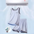 thumbnail image 5 of Amidoa Boys Girls 2 Piece Outfits Summer Clothes Short Sleeve Soft T Shirts and Casual Shorts Kids Clothing Sets Blue Size 12, 5 of 8