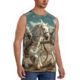 thumbnail image 2 of Fotbe Roman Chariot Horse Race Men's Camiseta sin Mangas Estampada para Hombres, Playera Casual para Gimnasio, Entrenamiento, Playa-Small, 2 of 7