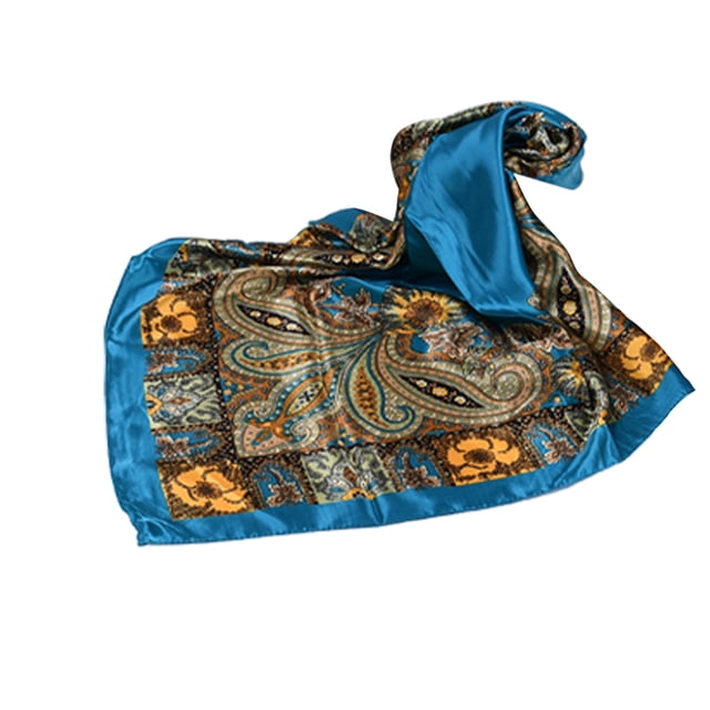 Qarigey Bufanda cuadrada para mujer, bufandas de satén a la moda, ropa para el pelo, decoración de disfraces, regalo decorativo para fiestas, Type3 NO3