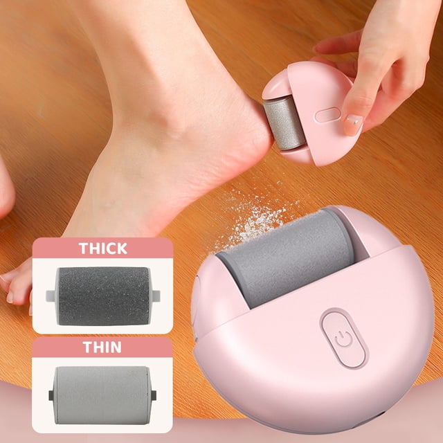 Portable Electric Foot Scrubber with 3 Intensity Levels & Interchangeable Heads, Ergonomic Design for All Foot Types, Effortless Dead Skin Removal