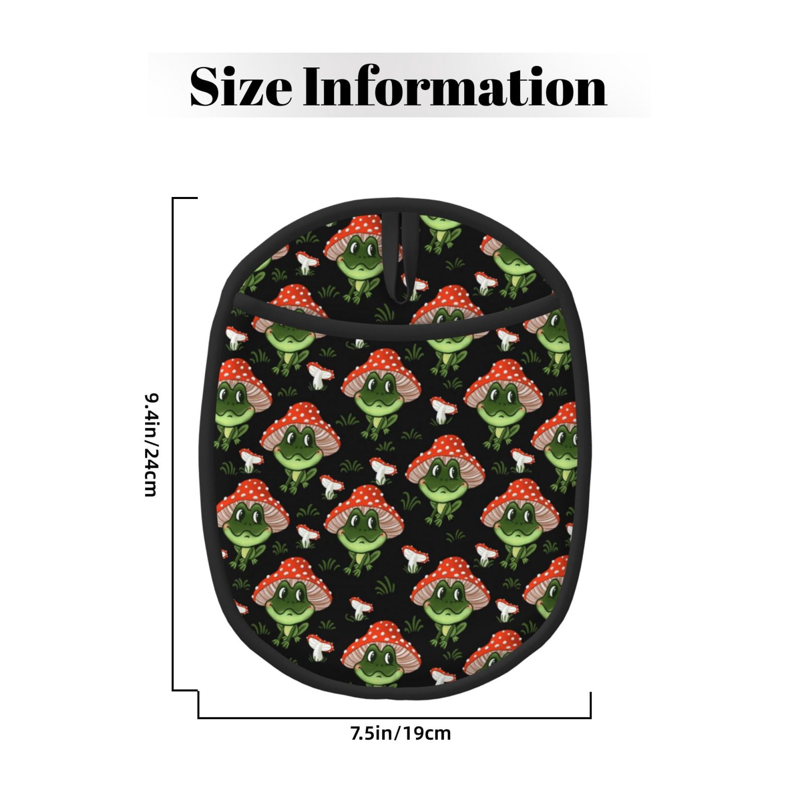 Naloa Frogs In Mushroom Hats Silicone Pot Holders, Oven Mitts Heat Resistant Hot Pads, Non Slip Pot Holder for Kitchen Baking and Cooking 9.4 x 7.5 Inches