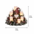 thumbnail image 3 of Christmas Flameless Candle Centerpiece Wreath with Warm LED Flickering Pillar Lights Pine Cones Berries Festive Tabletop Light Decoration Accent for Dining Table Mantle Holiday House Decor, 3 of 6