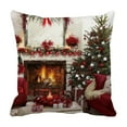 thumbnail image 2 of Funda de cojín de terciopelo | Estampado de árbol de Navidad | Decoración navideña | Funda de almohada para sofá, 2 of 6