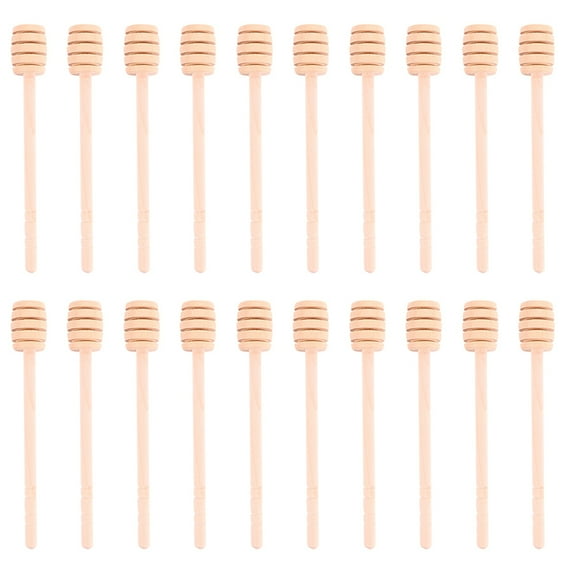EeaseCA 20PCS Long Wood Honey Stirring Stick Honey Dipper Stick Honey Spoon Rod