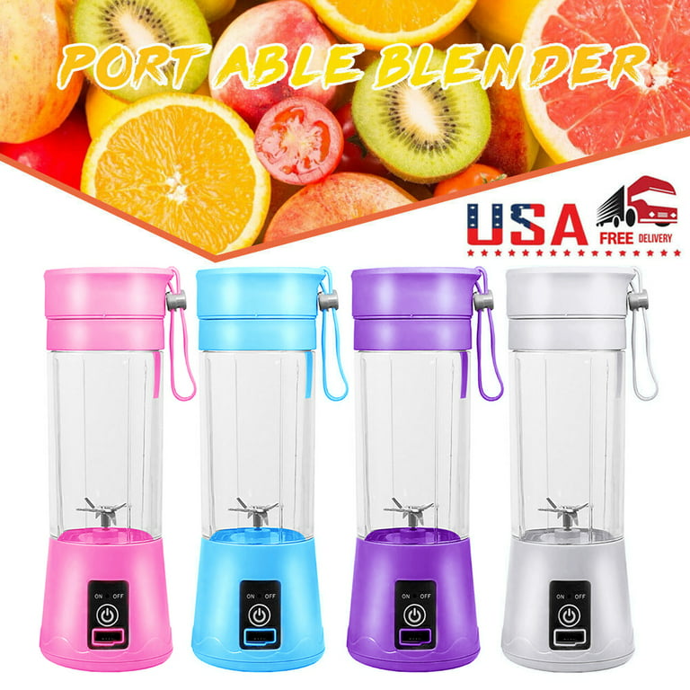 Portable Blender, One-Handed Drinking Travel Bottle for Shakes and Smoothies, 8 Blade ​Portable Juicer,14 oz with Rechargeable USB Personal Size
