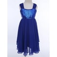 thumbnail image 6 of TiaoBug Kids Girls' Sequined Ballet Dance Gymnstics Leotard Irregular Chiffon Dress Lyrical Modern Performance Dancewear, 6 of 6