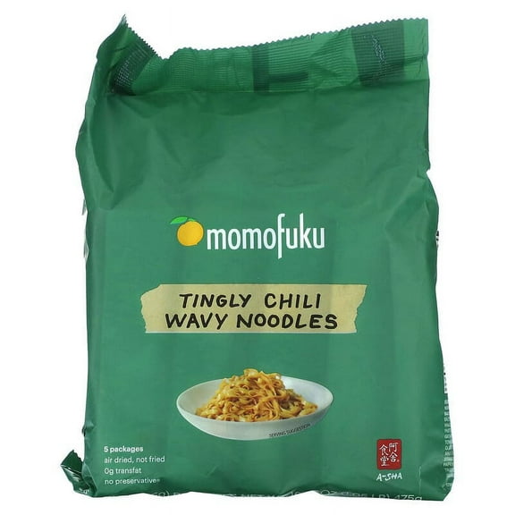 Momofuku, Tingly Chili Wavy Noodles, 5 Packages 3.35 oz. (95 g) Each Pack of 2