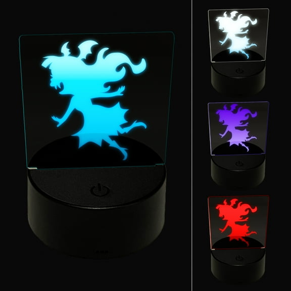 Vampire Girl Monster Halloween LED Night Light Sign 3D Illusion Desk Nightstand Lamp