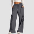 thumbnail image 3 of GTEYOIJN Women's Legendary Mid Rise Flare Jean Women's Fashion Solid Color Waist Wide Leg Casual Pants with Pocket Pants, 3 of 7