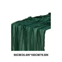 OAVQHLG3B Gauze Fabric Table Runner 35x71 Inches Sage Green Boho Gauze Fabric Rustic Romantic Table Runner for Wedding Baby Shower Birthday Christmas Party Table Decoration