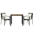 thumbnail image 3 of vidaXL 5 Piece Patio Dining Set with Cushions Black Poly Rattan, 3 of 10